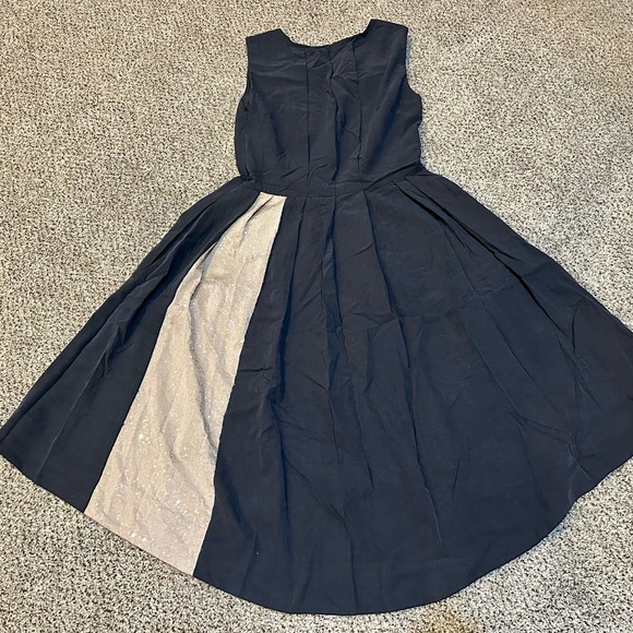 RACHEL RACHEL ROY XS Size 0 Navy Teal Ivory Sequins Retro Fit Flare Dress R $199 - Picture 7 of 14